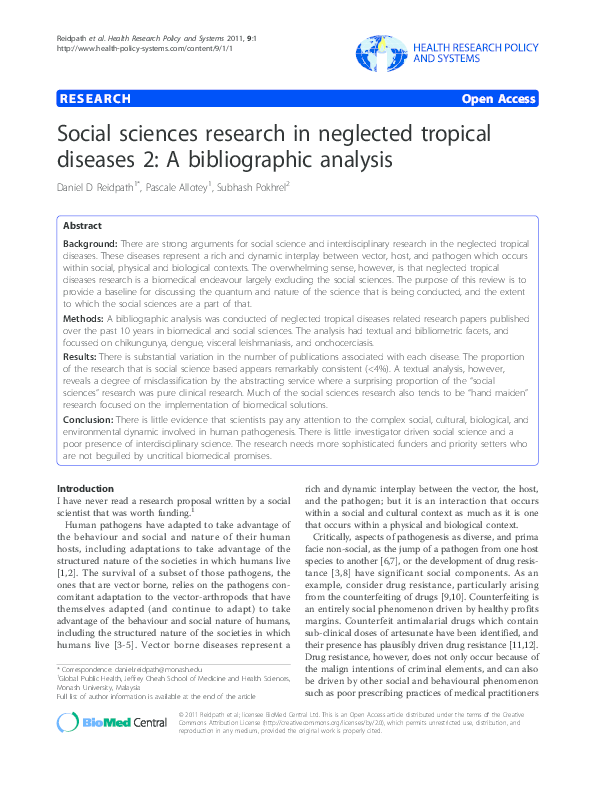 (PDF) Social sciences research in neglected tropical diseases 3