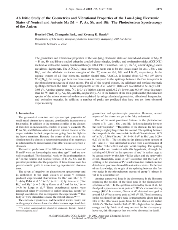 (PDF) Ab Initio Study of the Geometries and Vibrational Properties of ...