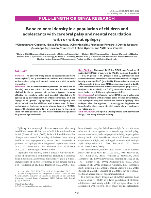 (PDF) Bone mineral density in a population of children and adolescents ...
