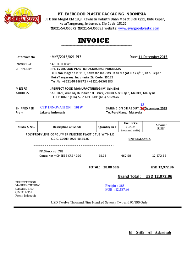 (PDF) PT. EVERGOOD PLASTIC PACKAGING INDONESIA El Syifa Al Adawiyah