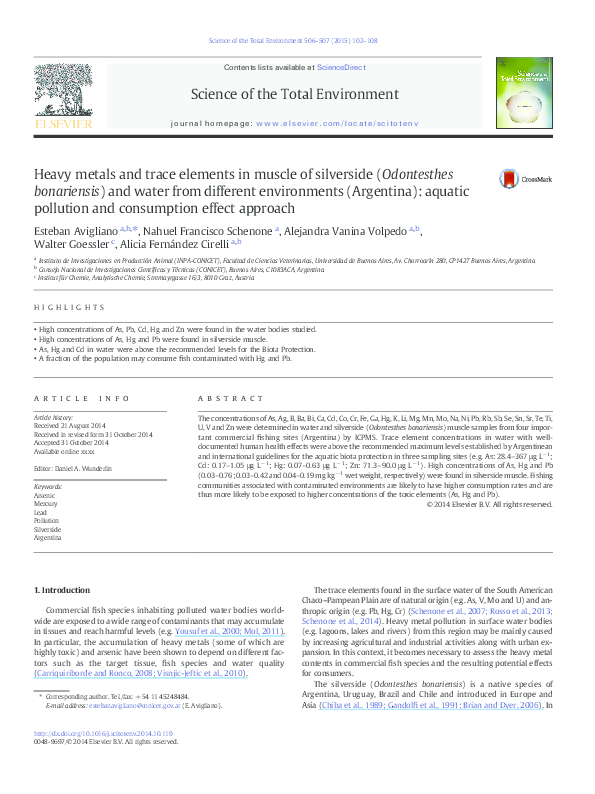 (PDF) Heavy metals and trace elements in muscle of silverside ...