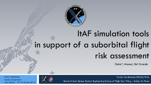 (PDF) ItAF simulation tools in support of a suborbital flight risk ...