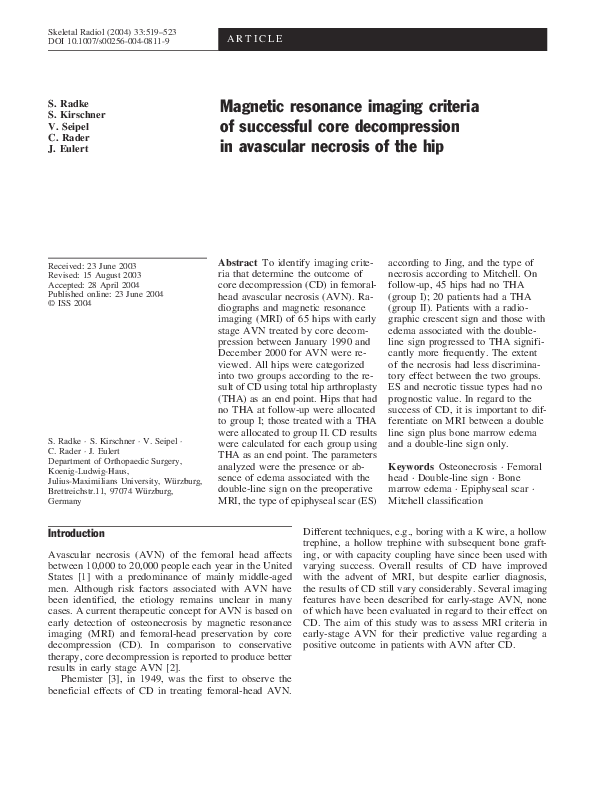 (PDF) Magnetic resonance imaging criteria of successful core ...