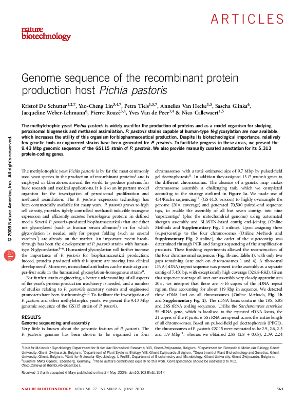 (PDF) Applications of Pichia pastoris in the healthcare