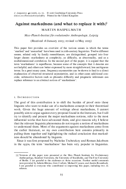 Markedness meaning image