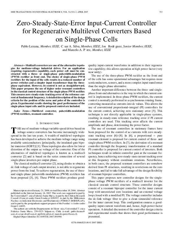 (PDF) Zero-Steady-State-Error Input-Current Controller for Regenerative ...
