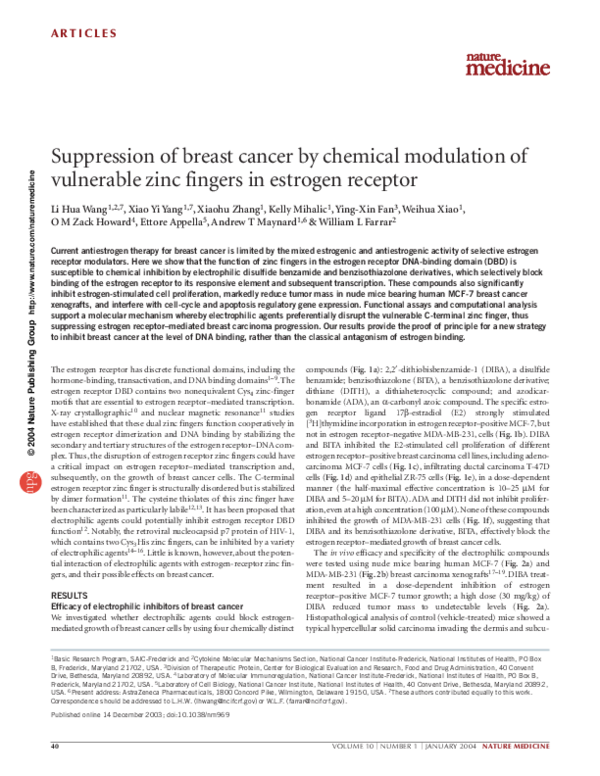 (PDF) Suppression of breast cancer by chemical modulation of vulnerable