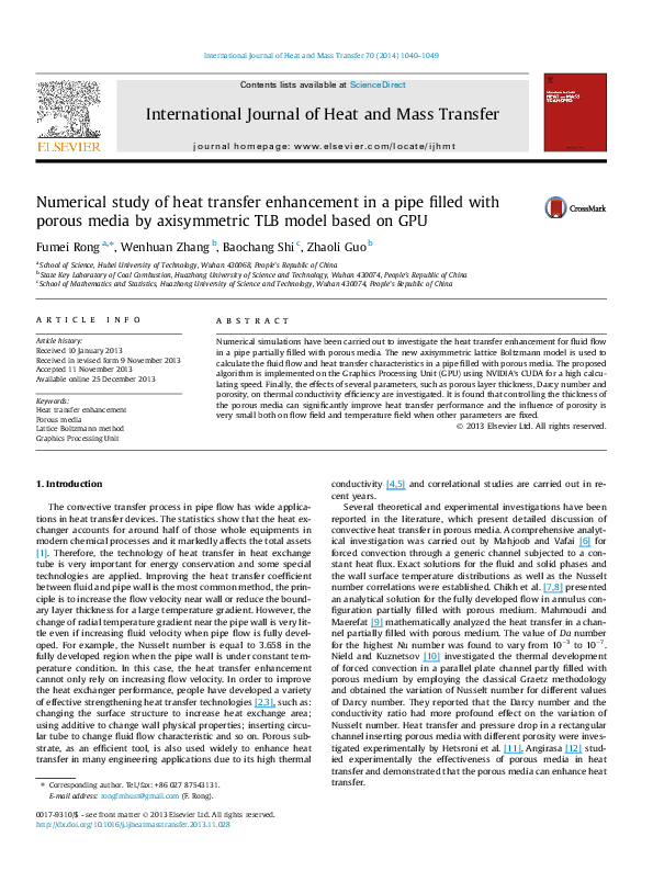 (PDF) Numerical study of heat transfer enhancement in mixed convection ...