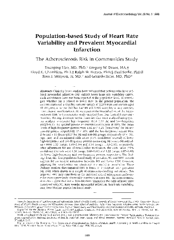 (PDF) Population-based study of heart rate variability and prevalent ...