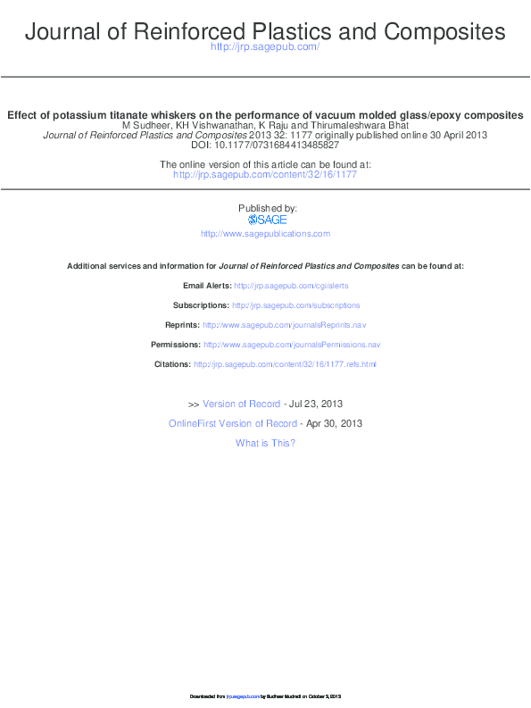 (PDF) Effect of potassium titanate whiskers on the performance of ...