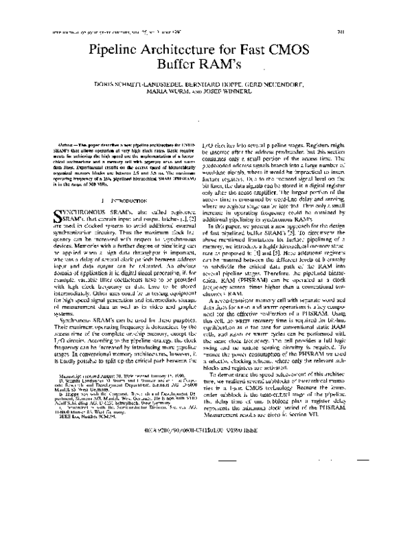 (PDF) Pipelined architecture for fast CMOS buffer RAMs