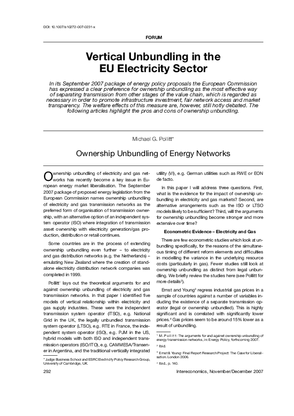 Ownership unbundling essay 03 image