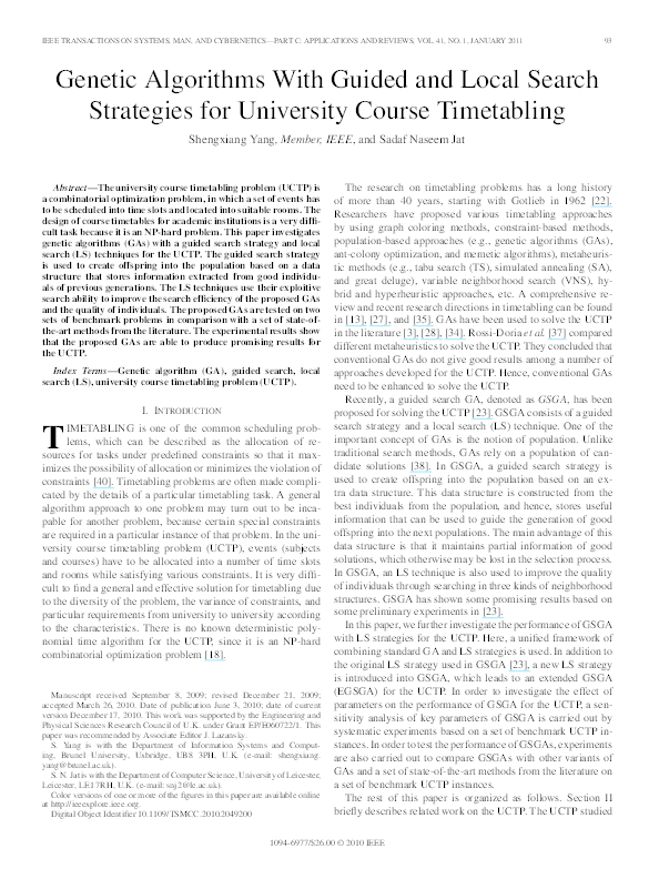 (PDF) Genetic Algorithms With Guided and Local Search Strategies for ...