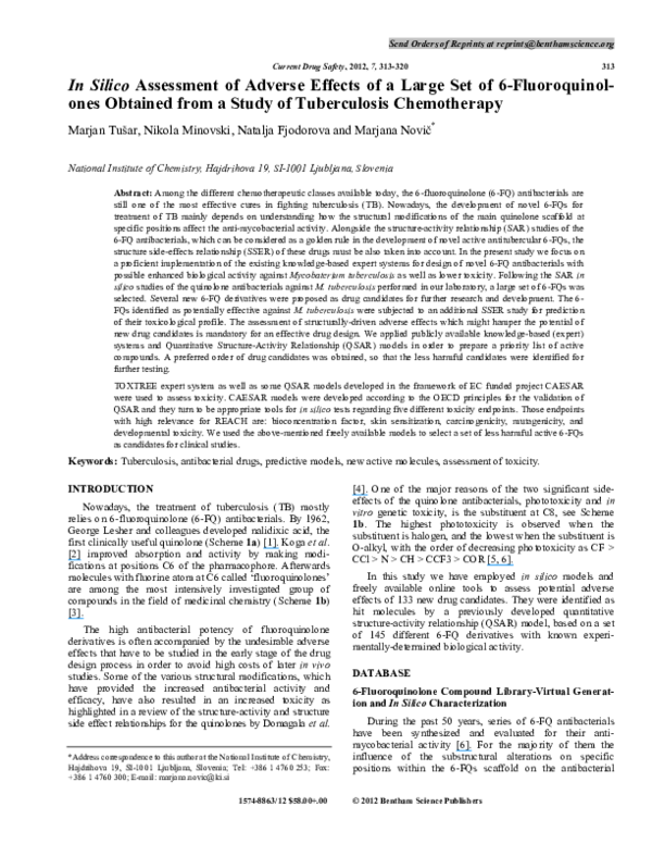 (PDF) In Silico Assessment of Adverse Effects of a Large Set of 6 ...