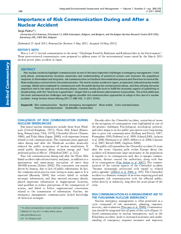 Importance Of Risk Communication