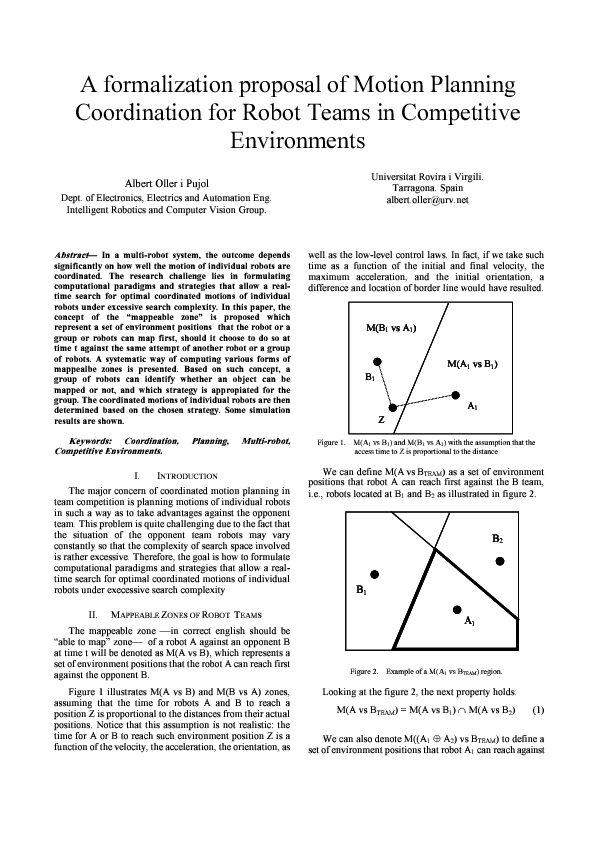 (PDF) A formalization proposal of Motion Planning Coordination for ...