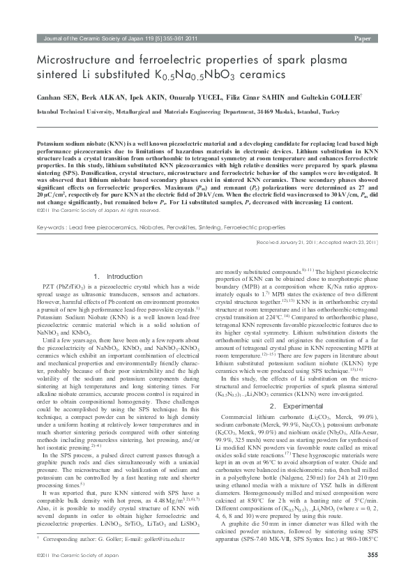 (PDF) Microstructure and ferroelectric properties of spark plasma ...