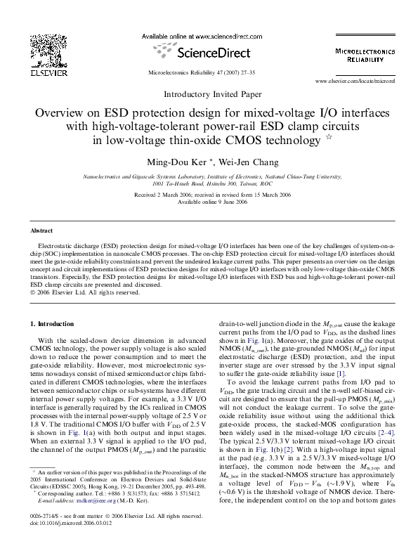 (PDF) Introductory Invited Paper Overview on ESD protection design for ...