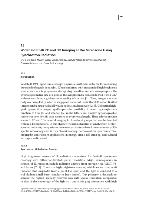 (PDF) Widefield FT-IR 2D and 3D Imaging at the Microscale Using ...