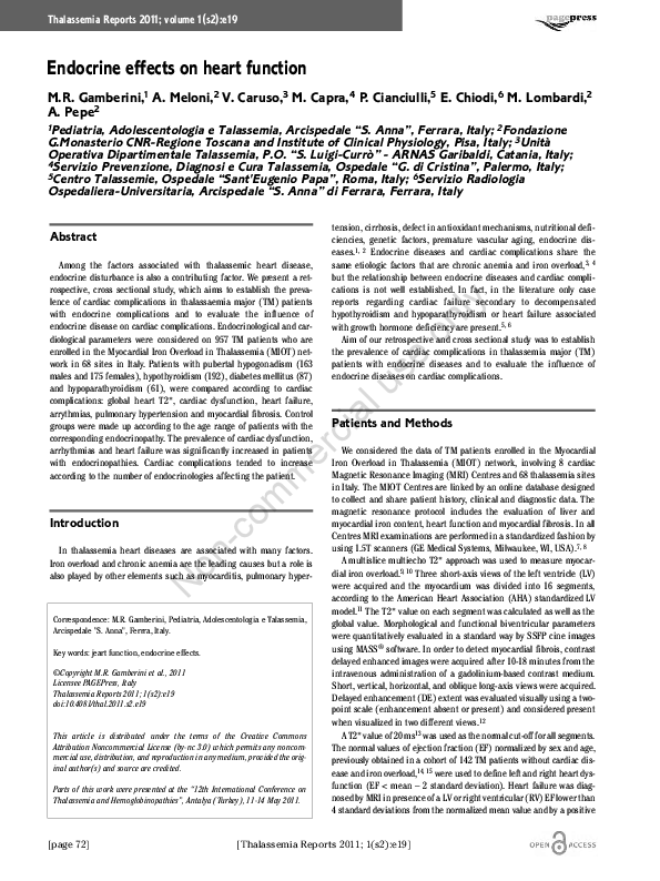 (PDF) Endocrine effects on heart function