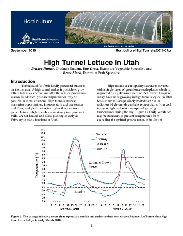 (PDF) High Tunnel Lettuce in Utah Brent Black Academia.edu