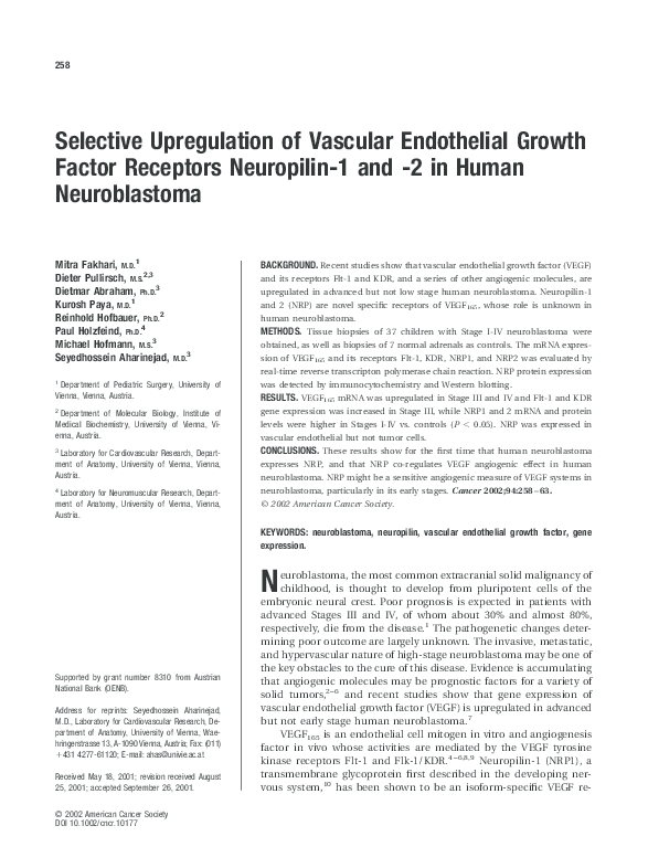 (PDF) Selective upregulation of vascular endothelial growth factor ...