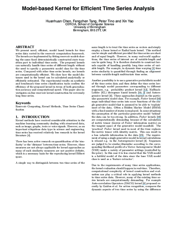 (PDF) Model-based kernel for efficient time series analysis