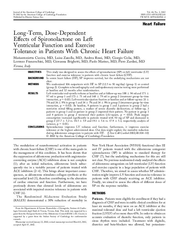 (PDF) Longterm, dosedependent effects of spironolactone on left