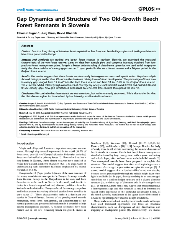 (PDF) Gap Dynamics and Structure of Two Old-Growth Beech Forest ...