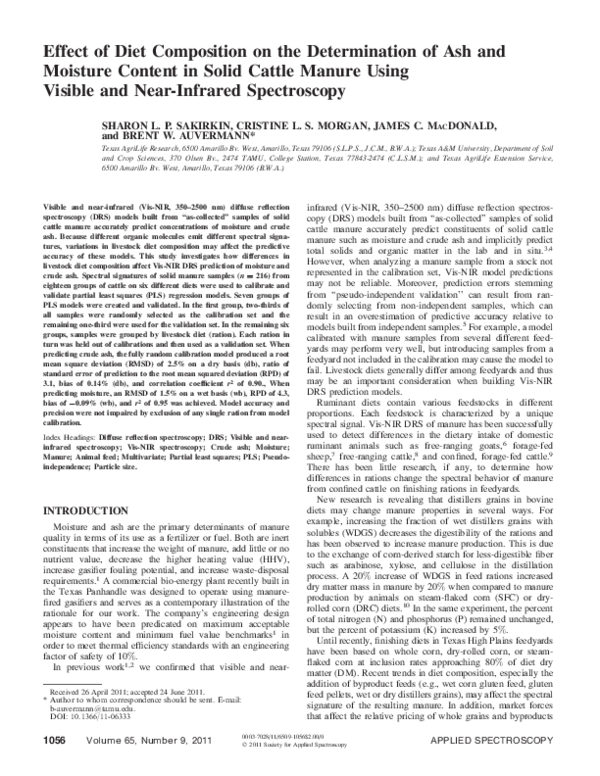 (PDF) Effect of Diet Composition on the Determination of Ash and ...