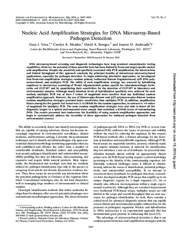 (PDF) Nucleic Acid Amplification Strategies for DNA Microarray-Based ...