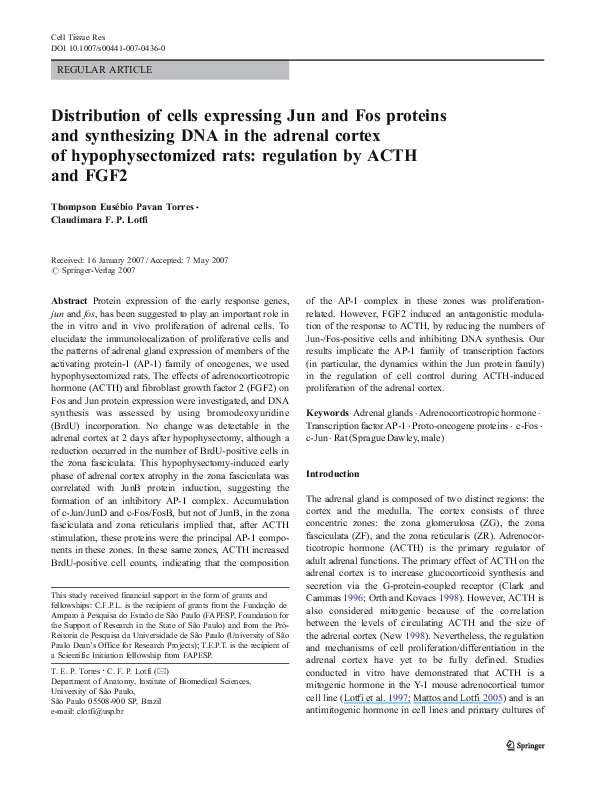 (PDF) Distribution of cells expressing Jun and Fos proteins and ...