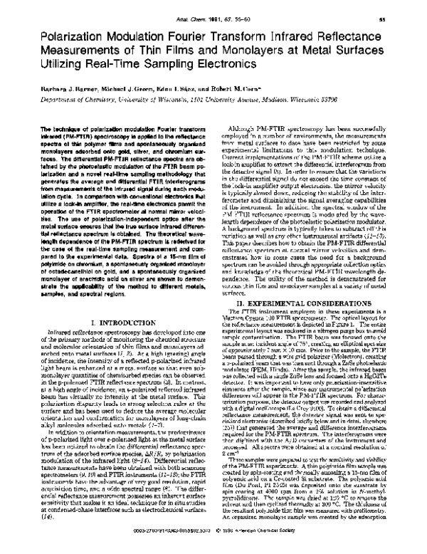 (PDF) Polarization modulation Fourier transform infrared reflectance ...