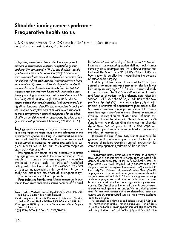 Stages of shoulder impingement image