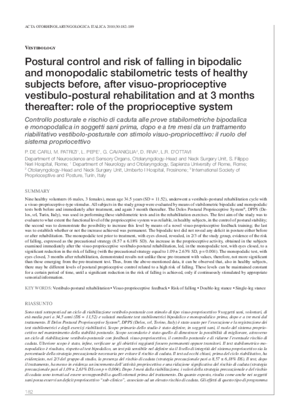 (PDF) Postural control and risk of falling in bipodalic and monopodalic ...