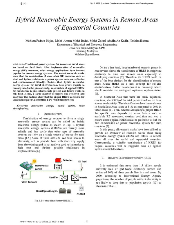 (PDF) Hybrid Renewable Energy Systems in Remote Areas of Equatorial ...