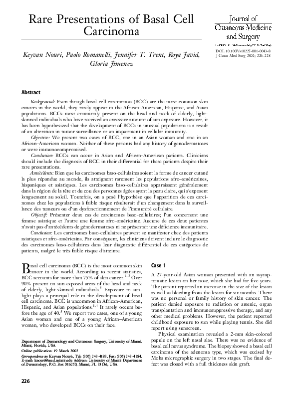 (PDF) Rare Presentations of Basal Cell Carcinoma