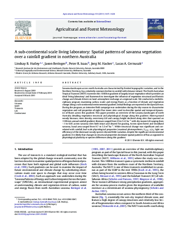 (PDF) A sub-continental scale living laboratory: Spatial patterns of ...