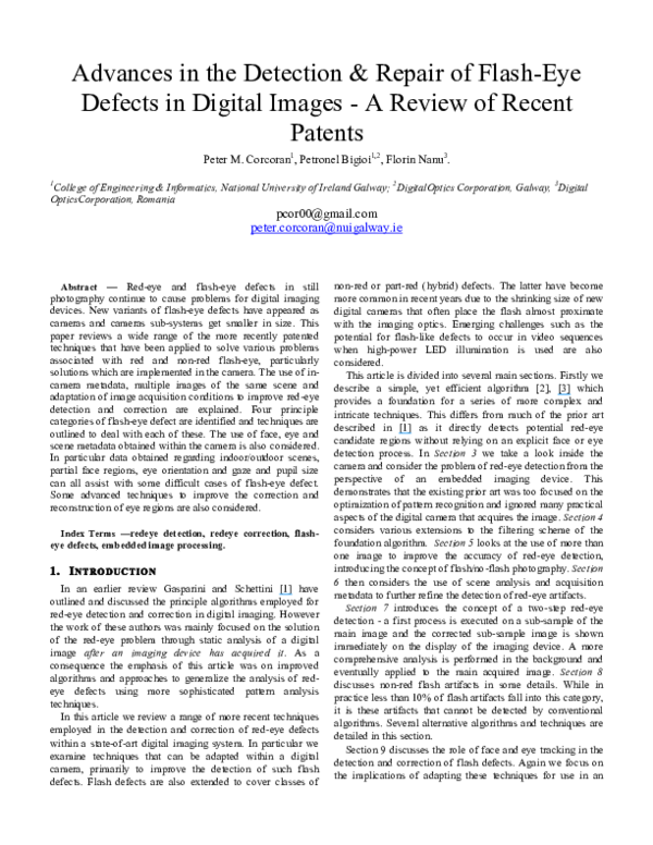 (PDF) Advances in the Detection & Repair of FlashEye Defects in