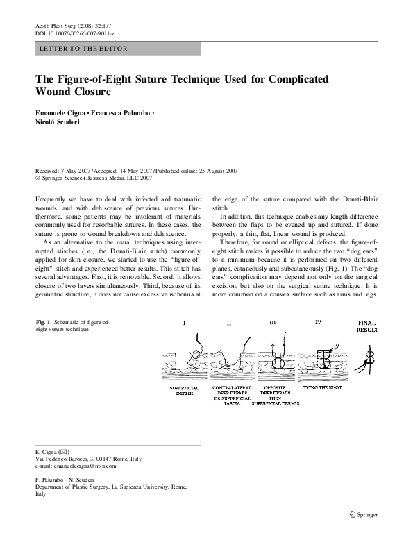 (PDF) The Figure-of-Eight Suture Technique Used for Complicated Wound ...