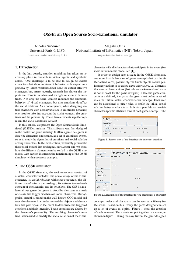 (PDF) OSSE: An open source socio-emotional simulator