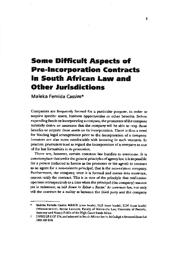 pdf-some-difficult-aspects-of-pre-incorporation-contracts-in-south
