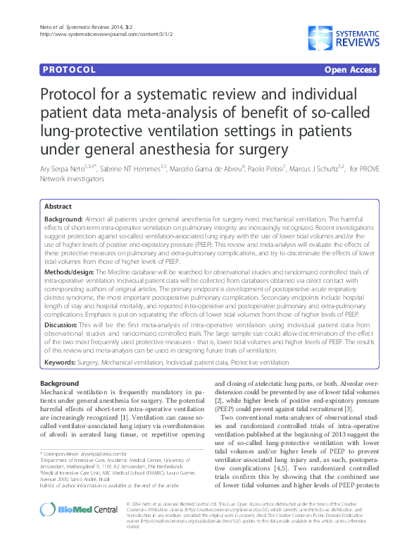 (PDF) Protocol for a systematic review and individual participant data ...