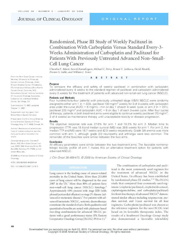 (PDF) Randomized, Phase III Study of Weekly Paclitaxel in Combination ...