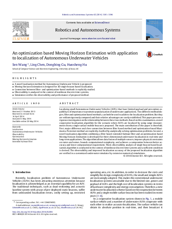 (PDF) An optimization based Moving Horizon Estimation with application ...