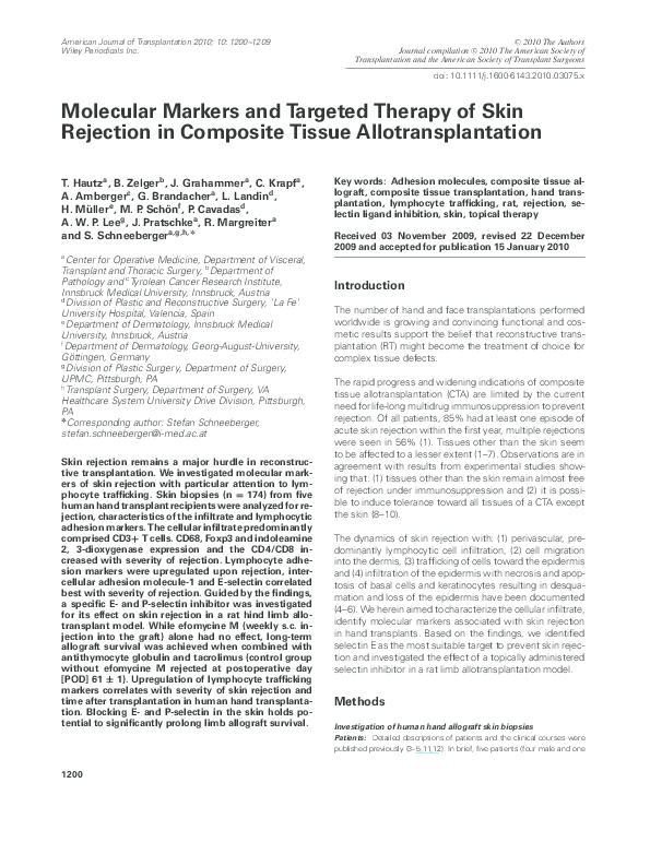 (PDF) Molecular Markers and Targeted Therapy of Skin Rejection in ...