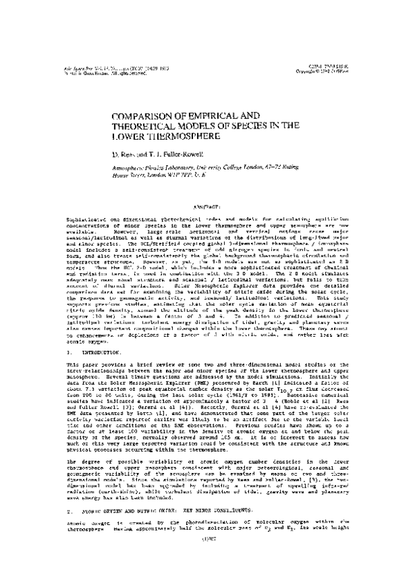 (PDF) Comparison of empirical and theoretical models of species in the ...