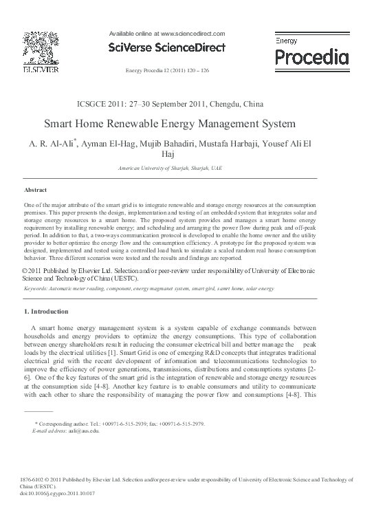 (PDF) Smart Home Renewable Energy Management System