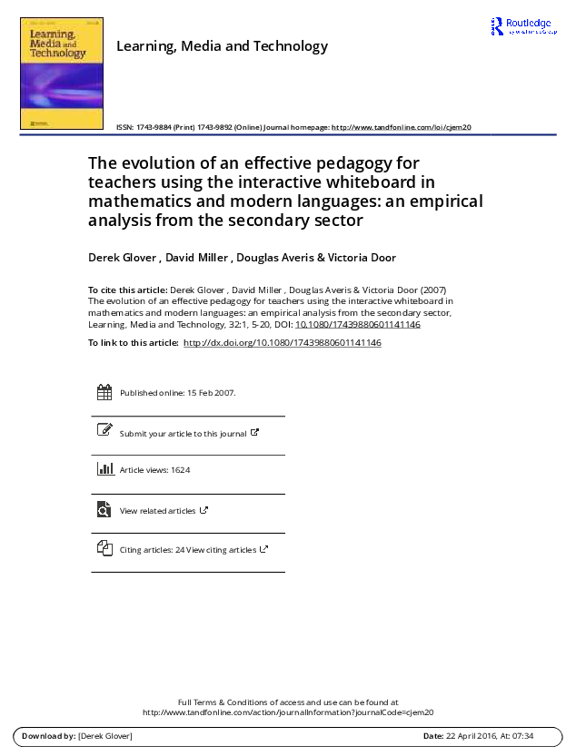 (PDF) The evolution of an effective pedagogy for teachers using the ...