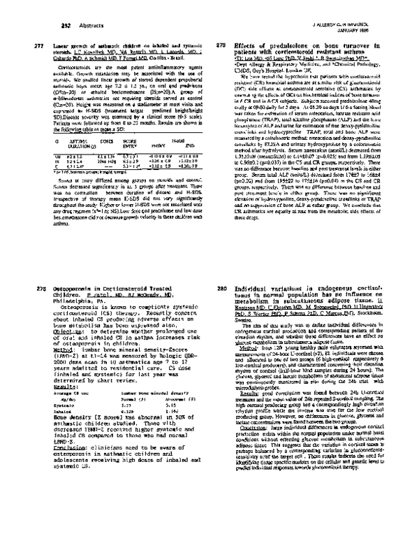 (PDF) 277 Linear growth of asthmatic children on inhaled and systemic ...
